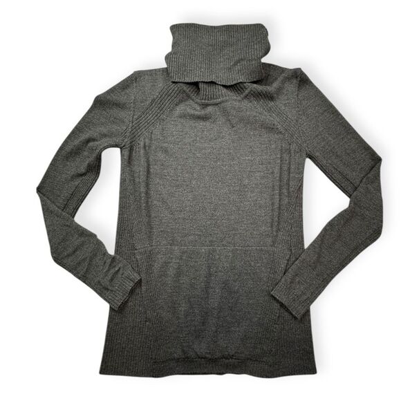 LULULEMON Women’s Dark Gray Long Sleeve Sweat and Savasana Sweater Size 6 Merino - Picture 4 of 8